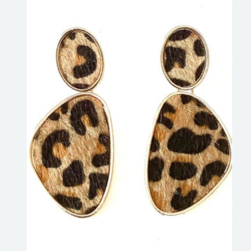 Leopard Statement Drop Earrings